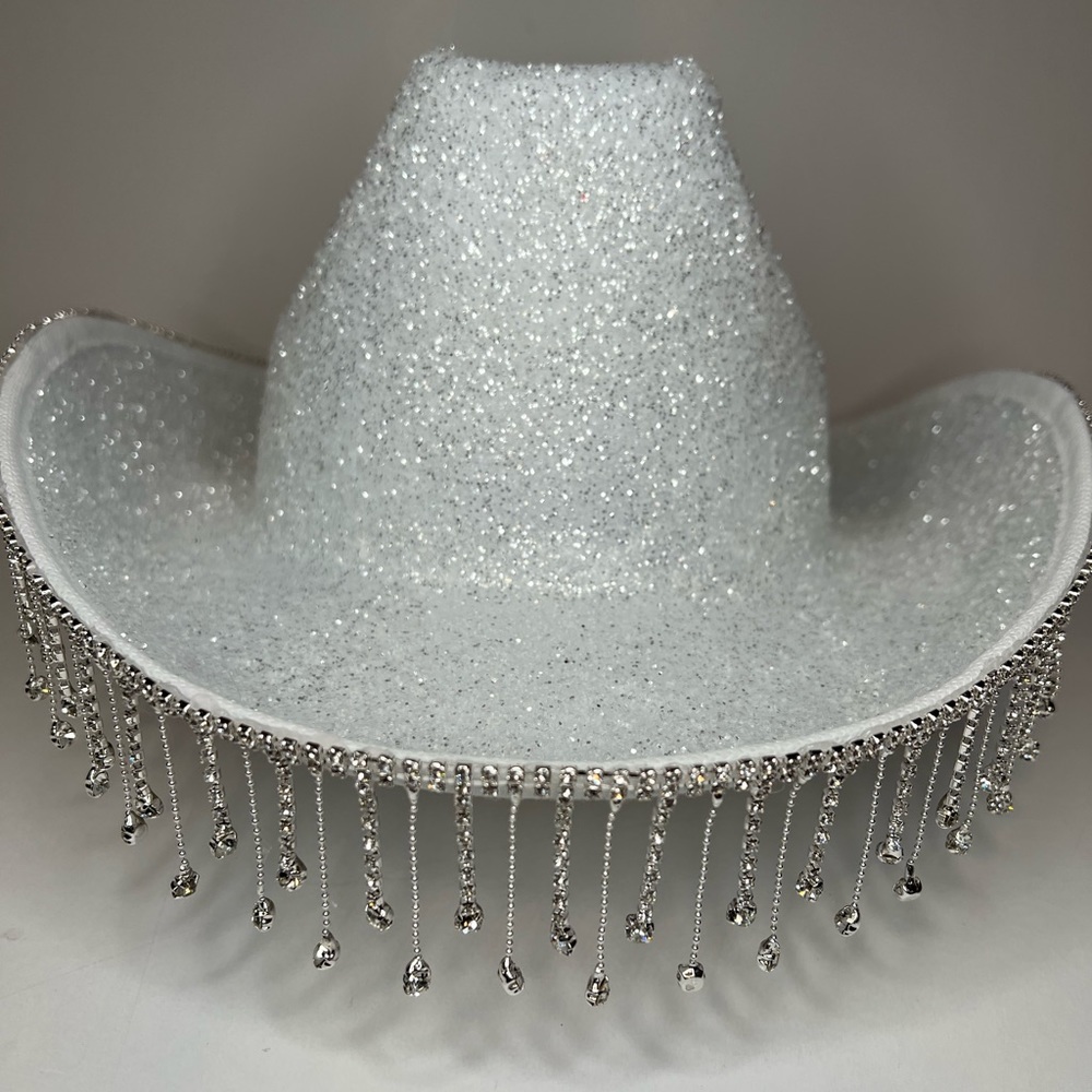 White rhinestone cowgirl hat